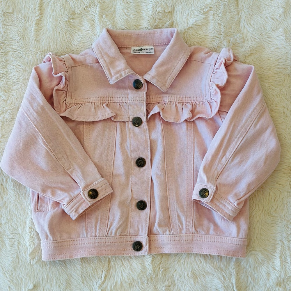 Light Pink Kids Ruffle Jacket - Picture 1 of 1